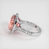 9.97 Ct. Padparadscha Sapphire Ring, 14K White Gold 4