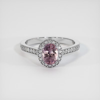 1.16 Ct. Pinkish Purple Sapphire Ring, 14K White Gold 1