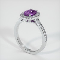 1.46 Ct. Purple Sapphire Ring, 14K White Gold 2