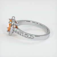 1.01 Ct. Peach Sapphire Ring, 14K White Gold 4