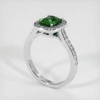 0.97 Ct. Green Sapphire Ring, 14K White Gold 2