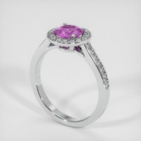0.68 Ct. Purplish Pink Sapphire Ring, 14K White Gold 2