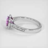 0.68 Ct. Purplish Pink Sapphire Ring, 14K White Gold 4