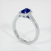0.89 Ct. Sapphire Ring, 18K White Gold 2