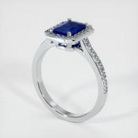 1.07 Ct. Sapphire Ring, 18K White Gold 2