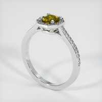 0.88 Ct. Sapphire Ring, 18K White Gold 2