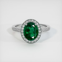 2.92 Ct. Emerald Ring, 18K White Gold 1