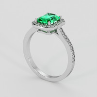 1.04 Ct. Emerald Ring, 18K White Gold 2