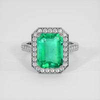 3.72 Ct. Emerald Ring, 18K White Gold 1