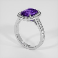 3.17 Ct. Purple Sapphire Ring, 18K White Gold 2