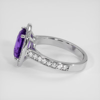 3.17 Ct. Purple Sapphire Ring, 18K White Gold 4