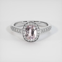 1.13 Ct. Pink Sapphire Ring, 18K White Gold 1
