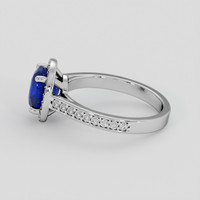 2.03 Ct. Blue Sapphire Ring, 18K White Gold 4