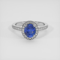 1.67 Ct. Blue Sapphire Ring, 18K White Gold 1