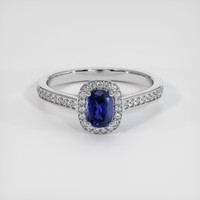 0.70 Ct. Sapphire Ring, 18K White Gold 1