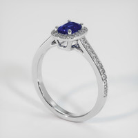 0.70 Ct. Sapphire Ring, 18K White Gold 2