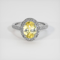 2.65 Ct. Yellow Sapphire Ring, 18K White Gold 1