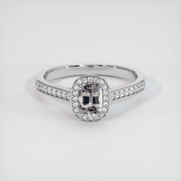 0.66 Ct. Grey Sapphire Ring, 18K White Gold 1