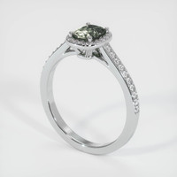 0.80 Ct. Sapphire Ring, 18K White Gold 2