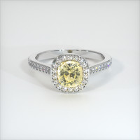 1.27 Ct. Yellow Sapphire Ring, 18K White Gold 1