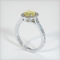 1.27 Ct. Yellow Sapphire Ring, 18K White Gold 2