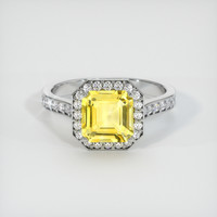2.31 Ct. Yellow Sapphire Ring, 18K White Gold 1