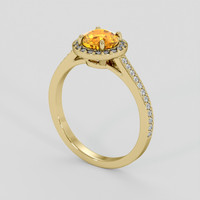 1.47 Ct. Orangish Yellow Sapphire Ring, 14K Yellow Gold 2