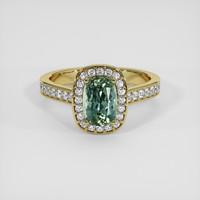 1.63 Ct. Green Sapphire Ring, 14K Yellow Gold 1