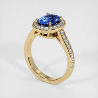 1.98 Ct. Blue Sapphire Ring, 18K Yellow Gold 2