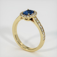 0.79 Ct. Sapphire Ring, 18K Yellow Gold 2