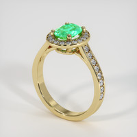 0.94 Ct. Emerald Ring, 18K Yellow Gold 2