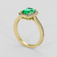 1.04 Ct. Emerald Ring, 18K Yellow Gold 2