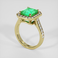 2.97 Ct. Emerald Ring, 18K Yellow Gold 2