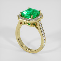 3.71 Ct. Emerald Ring, 18K Yellow Gold 2