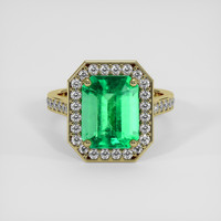 3.47 Ct. Emerald Ring, 18K Yellow Gold 1
