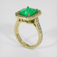 3.47 Ct. Emerald Ring, 18K Yellow Gold 2
