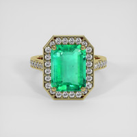 3.72 Ct. Emerald Ring, 18K Yellow Gold 1