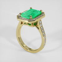3.72 Ct. Emerald Ring, 18K Yellow Gold 2