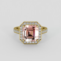 3.85 Ct. Pink Tourmaline Ring, 18K Yellow Gold 1