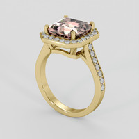 3.85 Ct. Pink Tourmaline Ring, 18K Yellow Gold 2