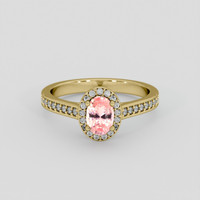 1.12 Ct. Padparadscha Sapphire Ring, 18K Yellow Gold 1
