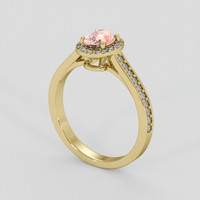 1.12 Ct. Padparadscha Sapphire Ring, 18K Yellow Gold 2