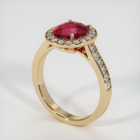 2.31 Ct. Ruby Ring, 18K Yellow Gold 2