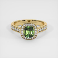 1.08 Ct. Green Sapphire Ring, 18K Yellow Gold 1