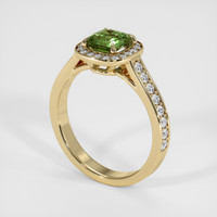 1.08 Ct. Green Sapphire Ring, 18K Yellow Gold 2