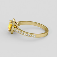 1.47 Ct. Orangish Yellow Sapphire Ring, 18K Yellow Gold 4