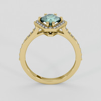 1.44 Ct. Bluish Green Sapphire Ring, 18K Yellow Gold 3