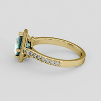 1.44 Ct. Bluish Green Sapphire Ring, 18K Yellow Gold 4