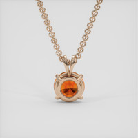 3.38 Ct. Orange Sapphire Pendant, 14K Rose Gold 4