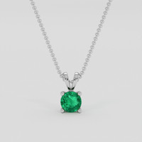 0.45 Ct. Emerald Pendant, Silver 1